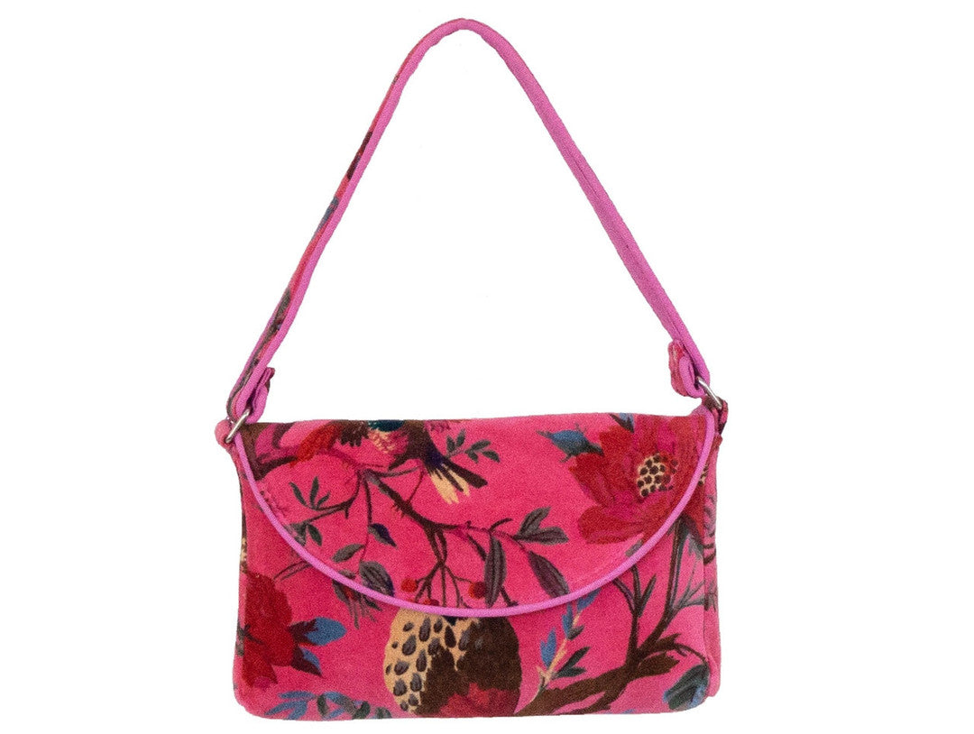 Velvet Bird Bag W/Handle Paradise Rose