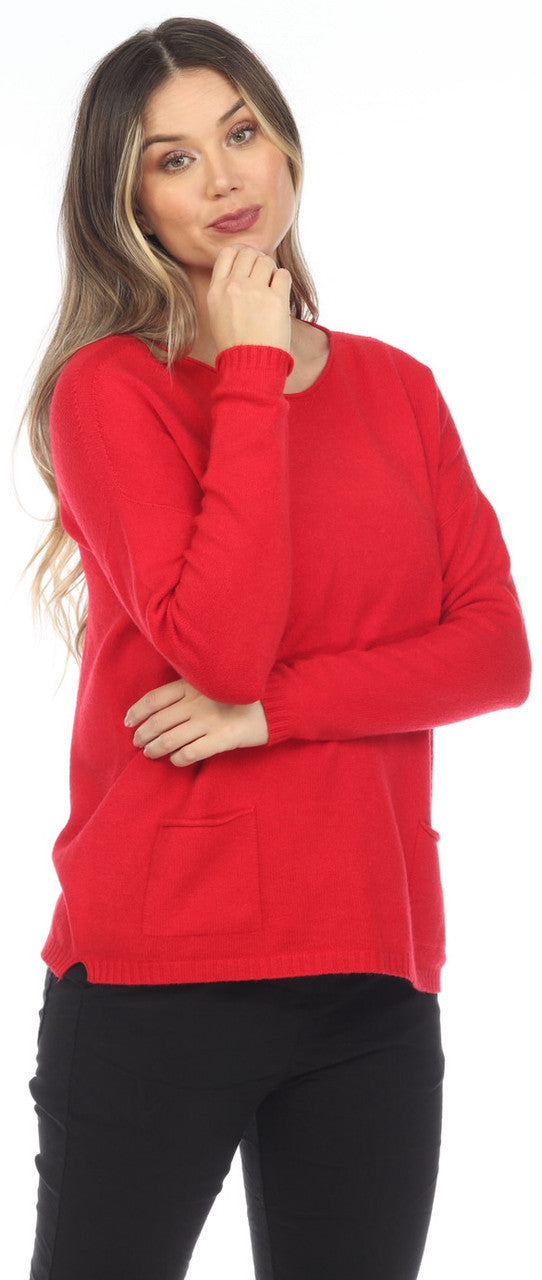 Long Sleeve Red Crew Neck Light Sweatshirt