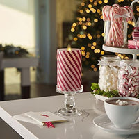 Luminara Candy Cane Flameless Moving Flame LED Candle (5.5-Inch) Thin Stripe