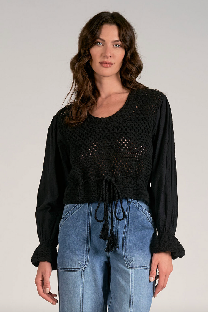 Sleeve Mix Yarn Top