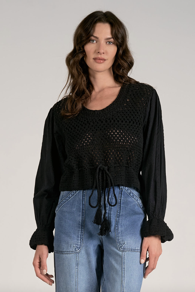 Sleeve Mix Yarn Top