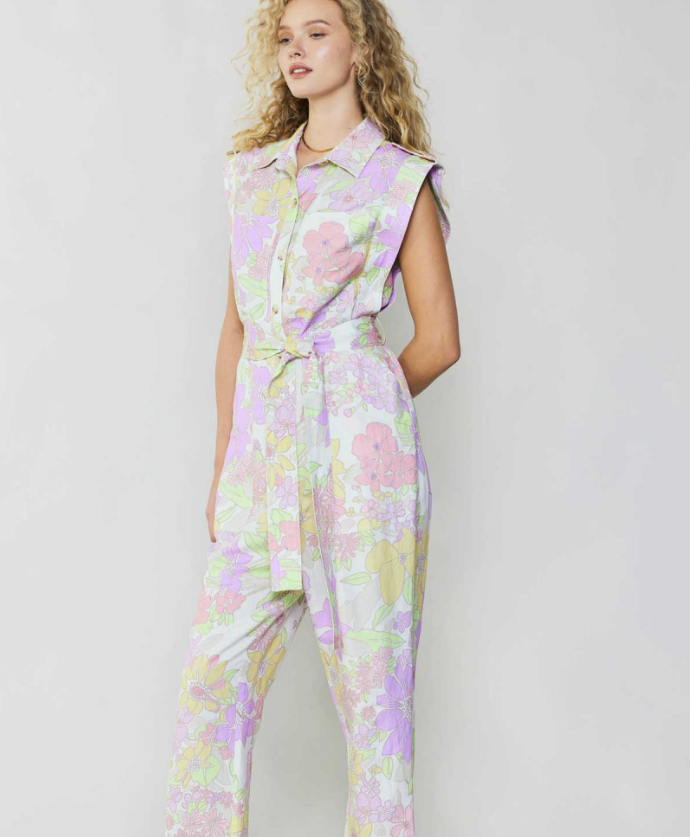 Sleeveless Utility Button Down Jumpsuit