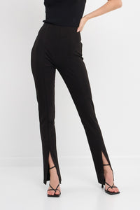 Black Front Slit Flares