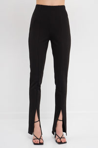 Black Front Slit Flares