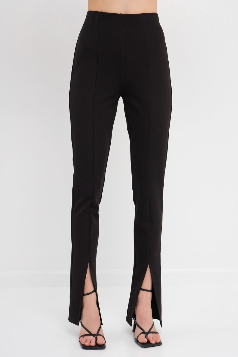 Black Front Slit Flares