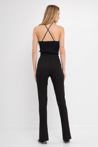 Black Front Slit Flares