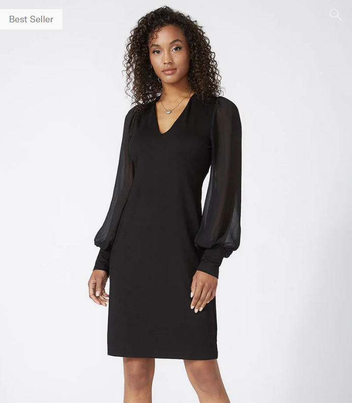 Black Sheer Sleeve Dress