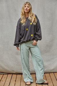 Charcoal Smiley Pullover