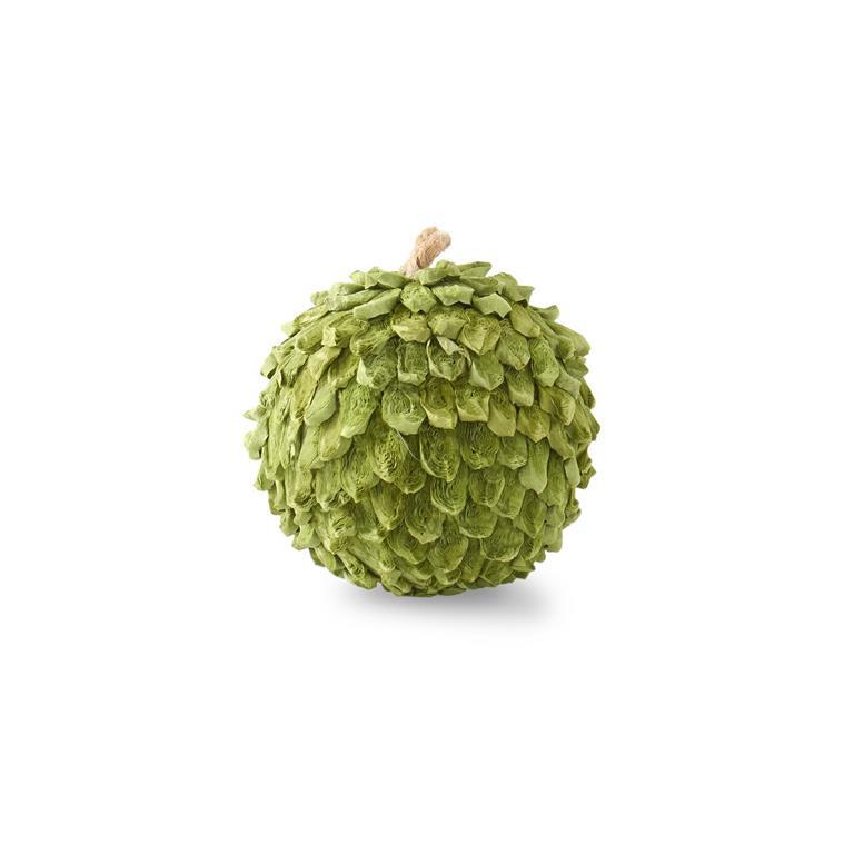 4 INCH GREEN PETAL LEAF BALL ORNAMENT