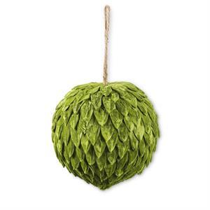6 INCH GREEN PETAL LEAF BALL ORNAMENT