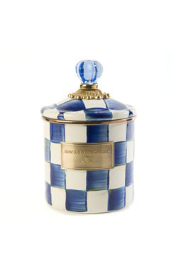 Royal Check Enamel Canister - Small
