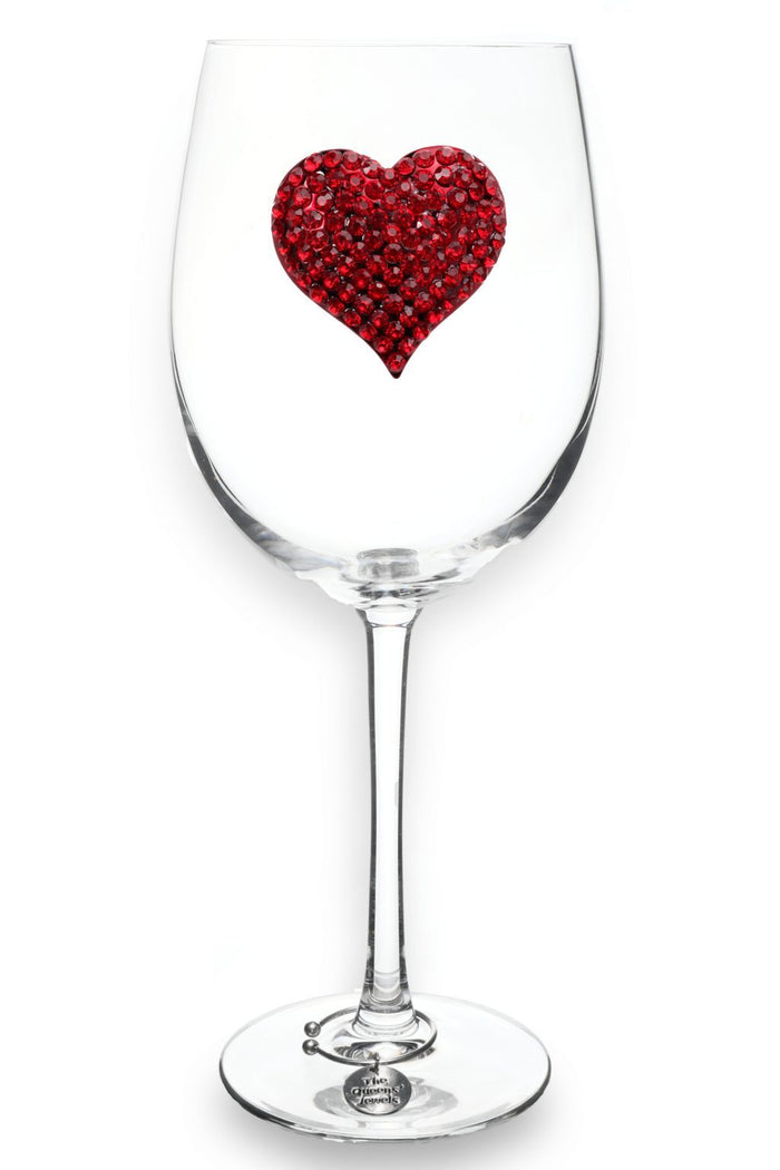 Red Heart Stemmed Glass