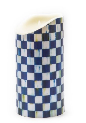 Royal Check Flicker 10" Pillar Candle