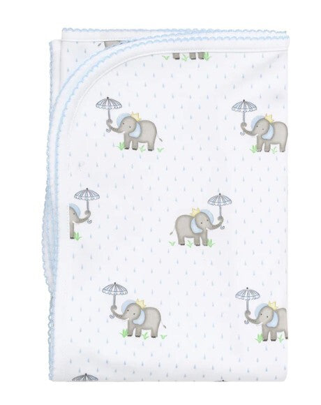 Blue Elephant Baby Blanket