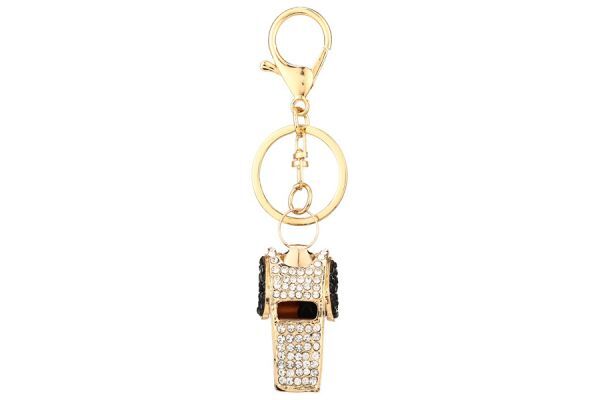 Bedazzled Whistle Key Chain
