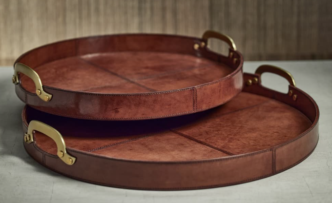 Aspen Leather Tray - 20"