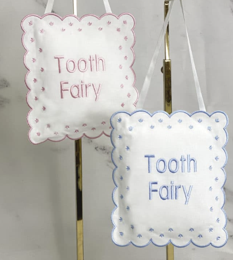 Linen Tooth Fairy Sign Pillow