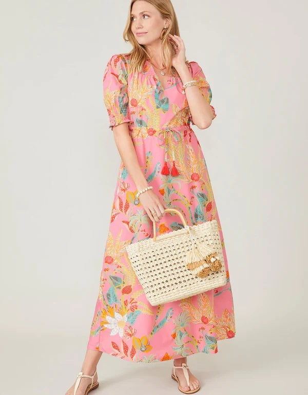 Leanne Maxi Dress Queenie Tropical Floral Pink