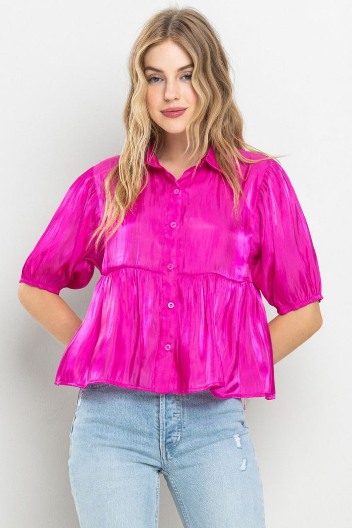 Button Down Half Sleeved Top