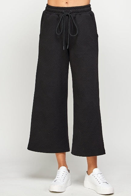 Zig Zag Cropped Wide Pants