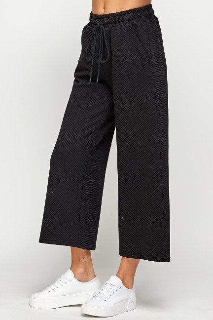 Zig Zag Cropped Wide Pants