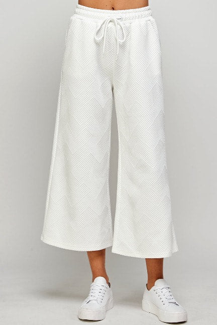 Zig Zag Cropped Wide Pants