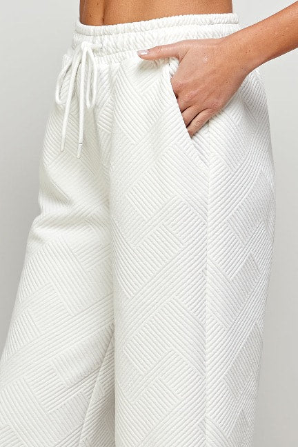 Zig Zag Cropped Wide Pants