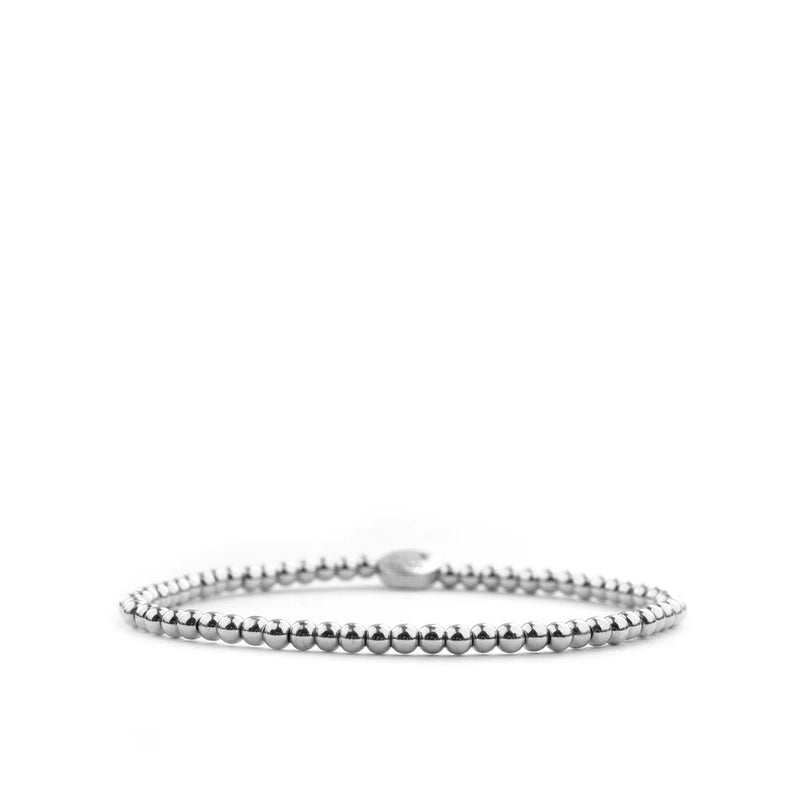 3mm Beaded Ball Bracelet Silver