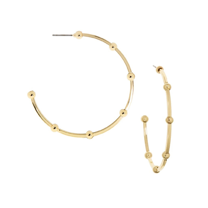 2" Post Hoop with Beads-GLD