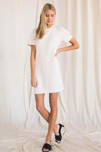 Scuba Modal SS Dress-Eggshell