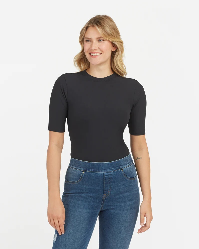 Ribbed Crewneck Bodysuit CLSBLK