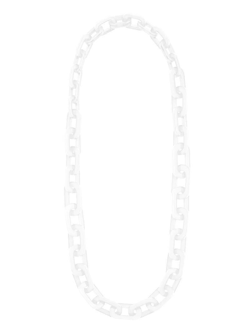 Resin Cable Chain Long Necklace-WHT