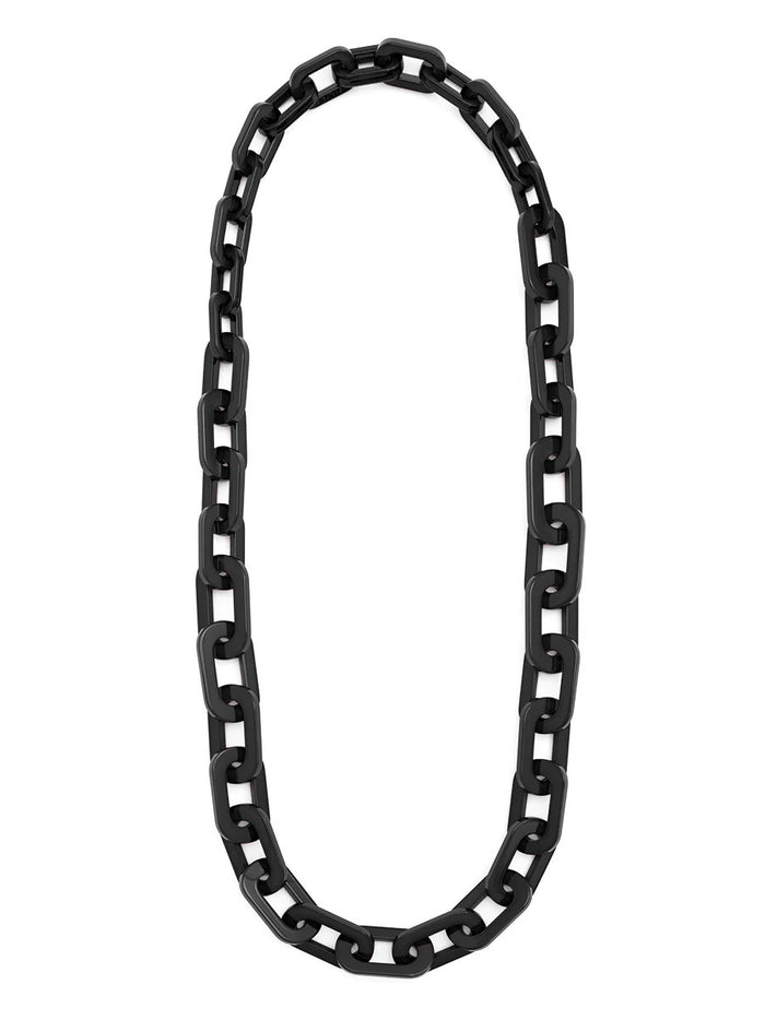 Resin Cable Chain Long Necklace-BLK