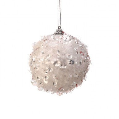 6" WINTER SEQUIN BALL ORNAMENT
