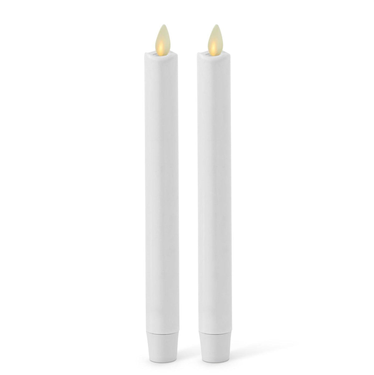 2 PACK 9.5 INCH WHITE WAX LUMINARA TAPER CANDLES