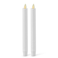 2 PACK 9.5 INCH WHITE WAX LUMINARA TAPER CANDLES