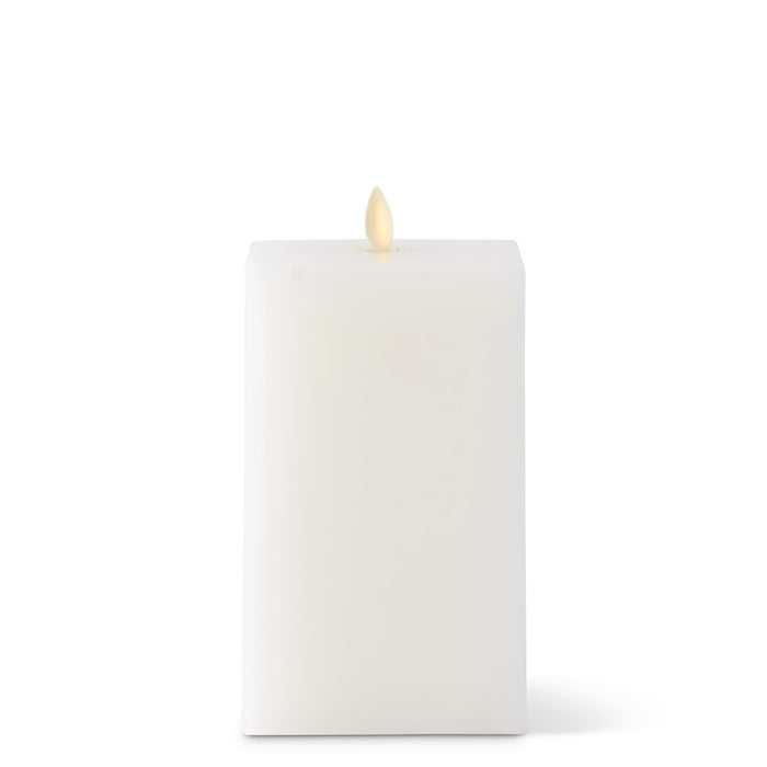 4 x 7.5 Inch White Wax Indoor Square Luminara