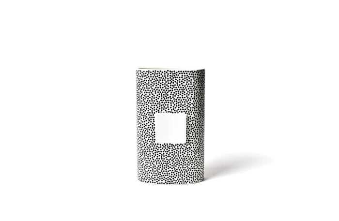 Black Small Dot Big Oval Vase