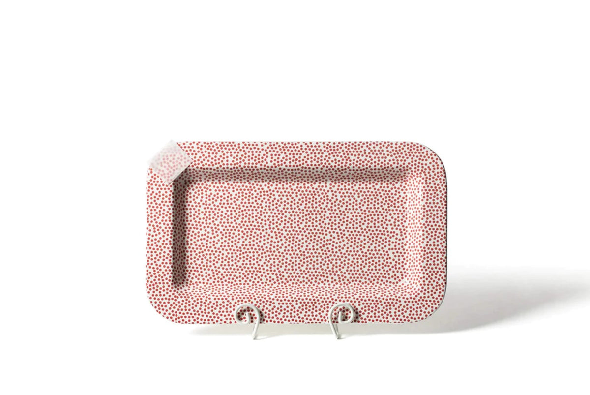 Red Small Dot Entertaining Mini Rectangle Platter