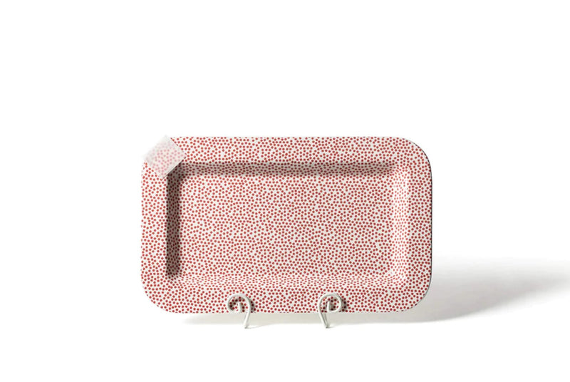 Red Small Dot Entertaining Mini Rectangle Platter
