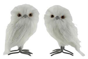 6.5"H FAUX FUR STANDING OWL