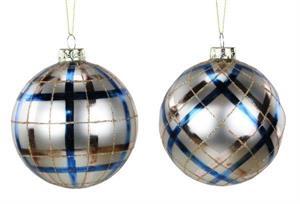 2 ASST 100MM GLASS BALL ORNAMENT