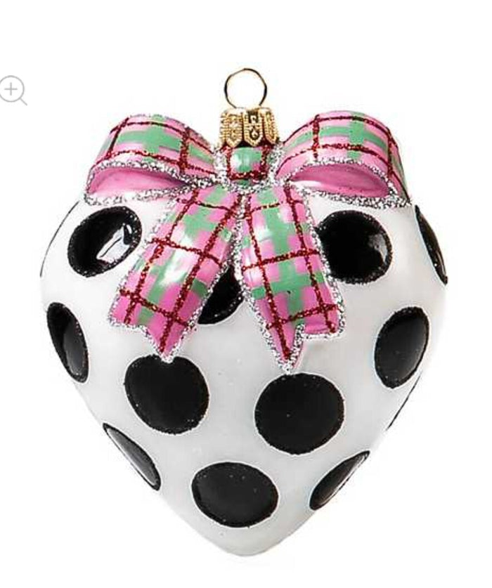 Glass Ornament - Granny Kitsch Dot Heart
