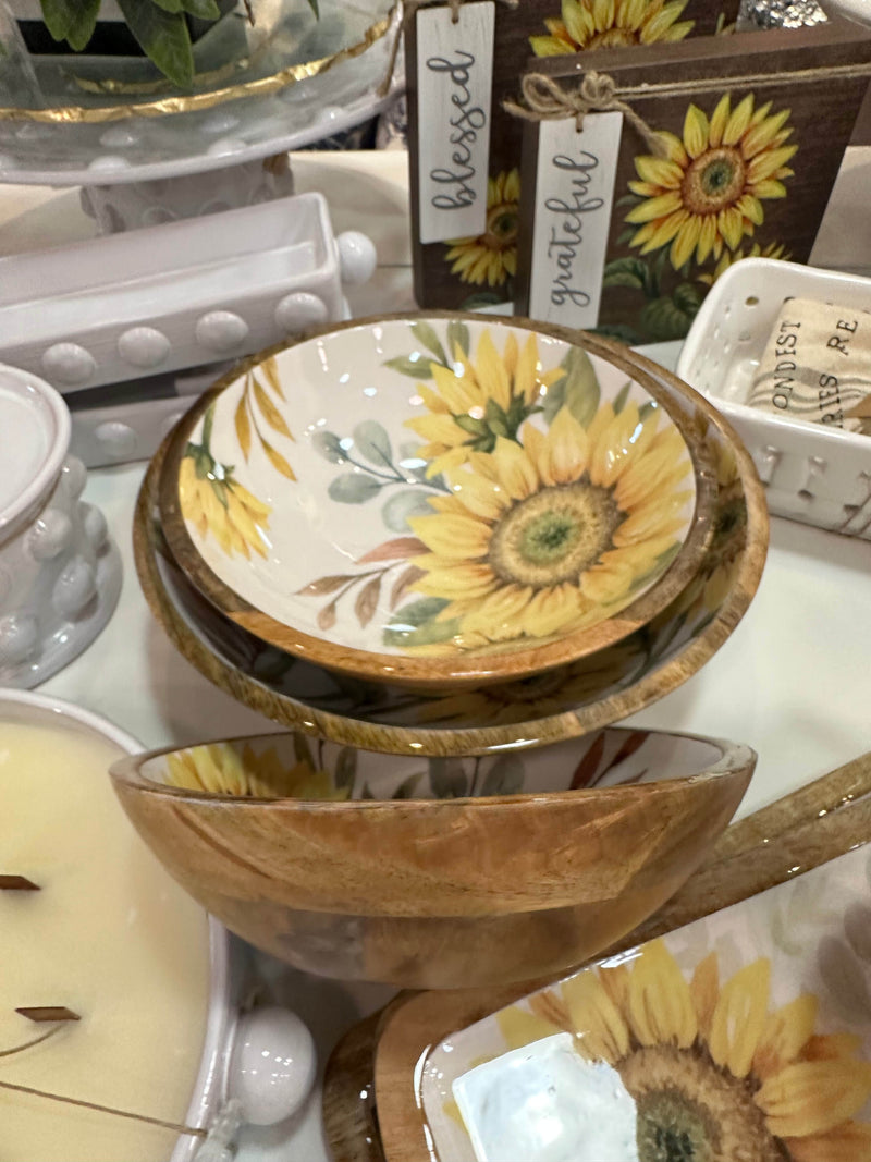 SUNFLOWER DIP BOWL WITH SPREADER