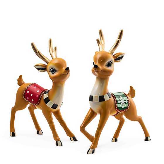 Granny Kitsch Tabletop Deer - Set of 2