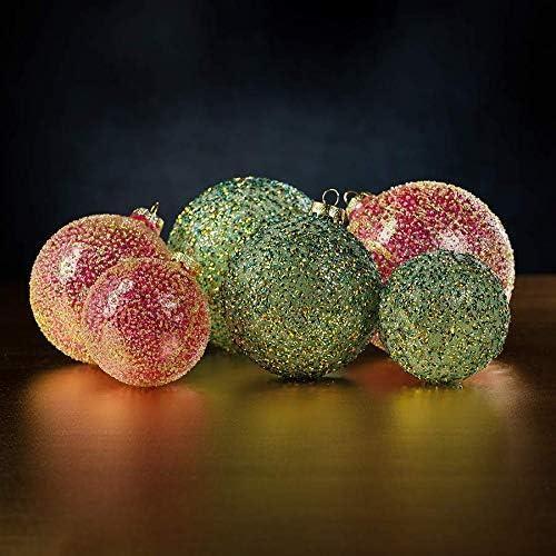 Zodax 4.75 Beaded Tinsel Green Glass Ornament
