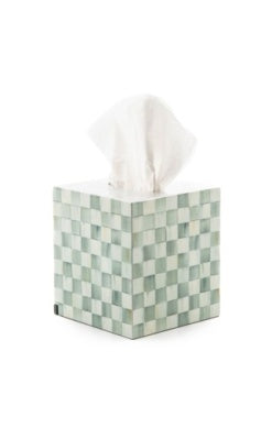 Sterling Check Lacquer Boutique Tissue Box Cover