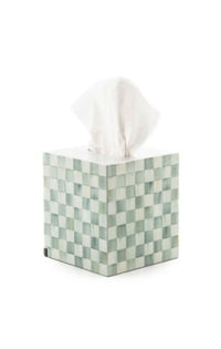 Sterling Check Lacquer Boutique Tissue Box Cover