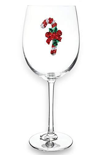 The Queens' Jewels Candy Cane Limited Edition Jeweled Stemmed Wine Glass