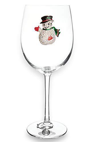 The Queens' Jewels Snowman Jeweled Stemmed Wine Glass